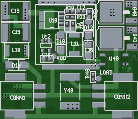 BlueNodes PCB-Layout, Oberseite – eigenes 4-Layer-Board mit beidseitiger SMD-Bestückung