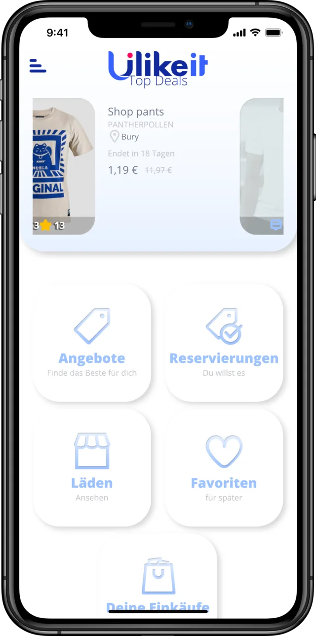 U-Like-It App – Dashboard für Endkunden