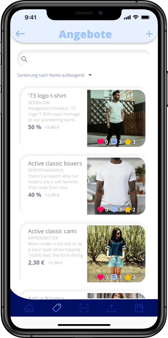 U-Like-It Händler-App – Verwaltung der Angebote