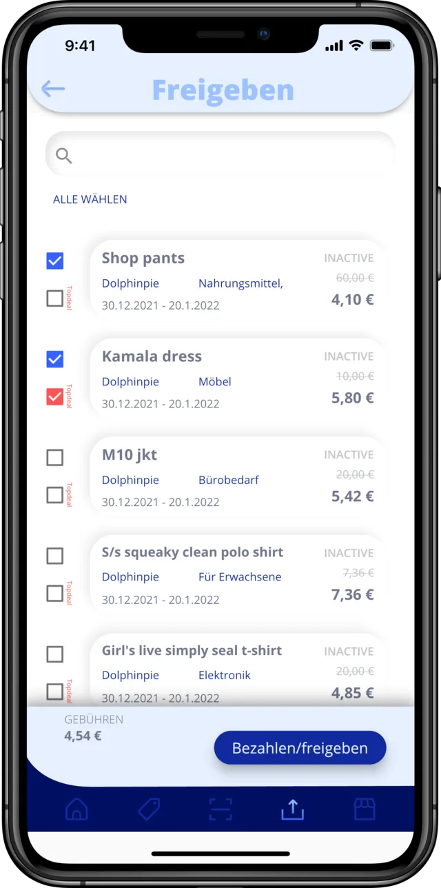 U-Like-It Händler-App – Veröffentlichung von Angeboten